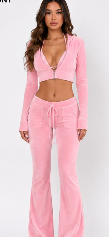Y2K Velour Flare Set