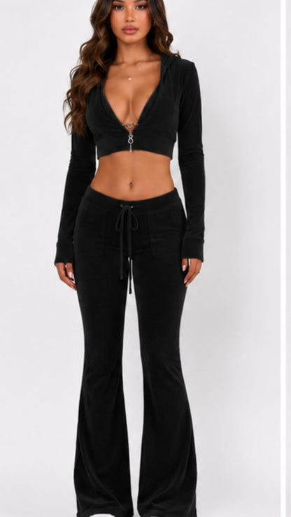 Y2K Velour Flare Set