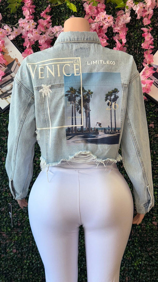 “VENICE BEACH” CROP DENIM JACKET